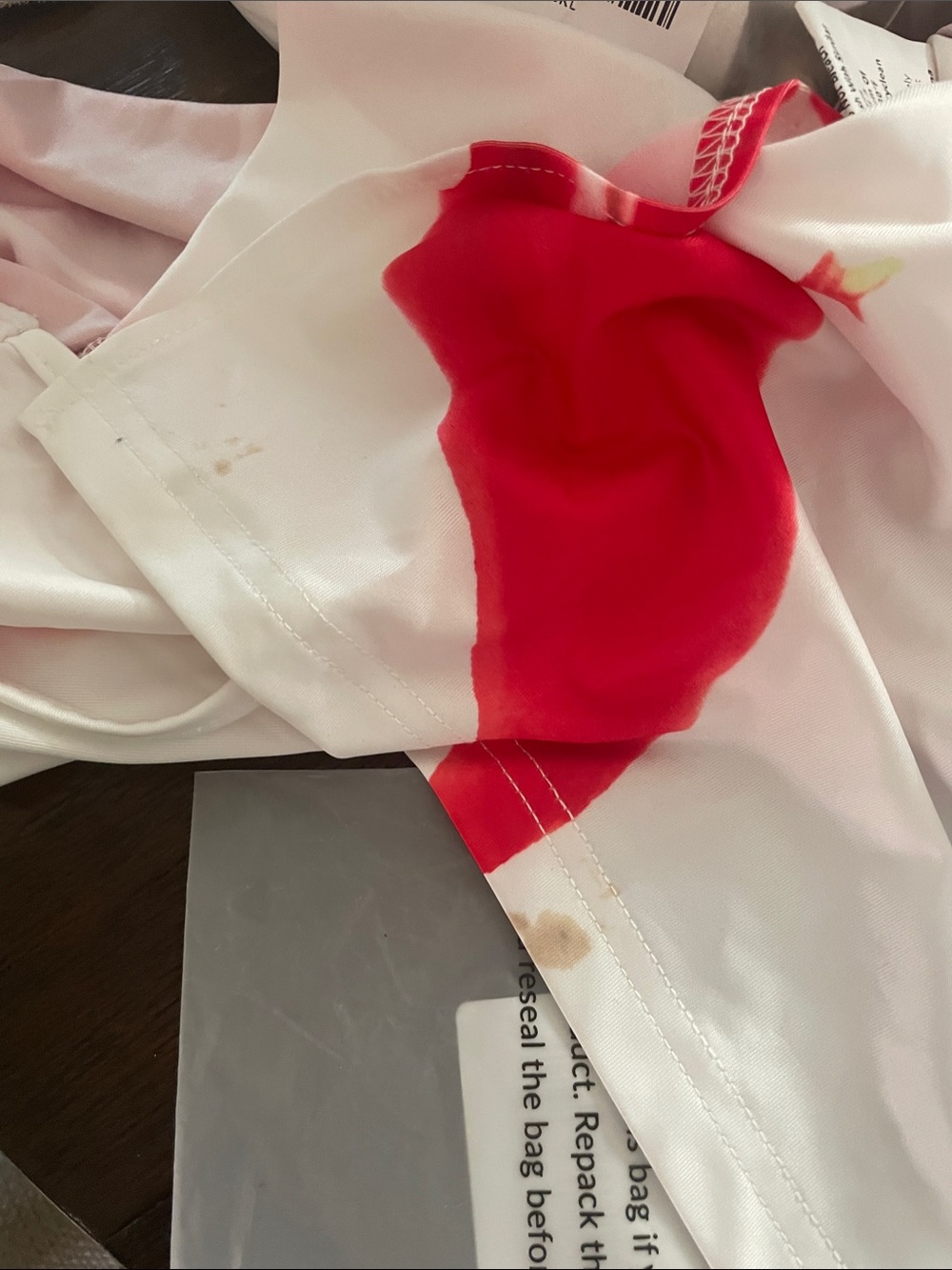 Commense White Maxi Dress with Red Floral Design - Picture 5 of 5